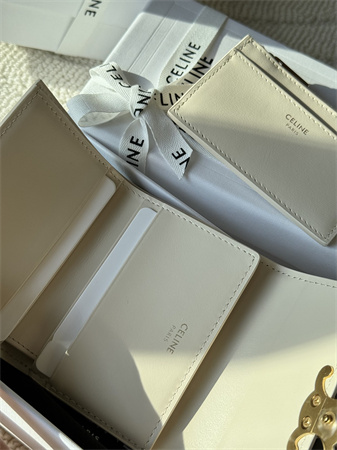 Celine COMPACT WALLET WITH COIN TRIOMPHE in Shiny calfskin