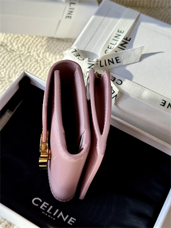 Celine COMPACT WALLET WITH COIN TRIOMPHE in Shiny calfskin