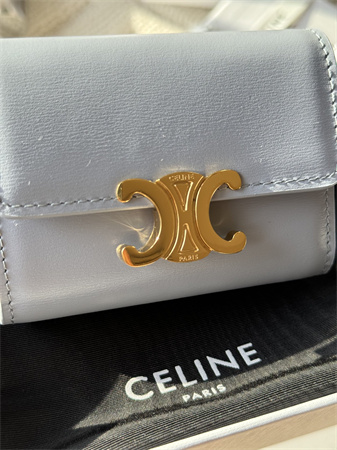 Celine COMPACT WALLET WITH COIN TRIOMPHE in Shiny calfskin