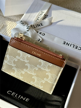 Celine COMPACT WALLET WITH COIN In TRIOMPHE Canvas