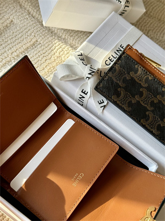 Celine COMPACT WALLET WITH COIN In TRIOMPHE Canvas