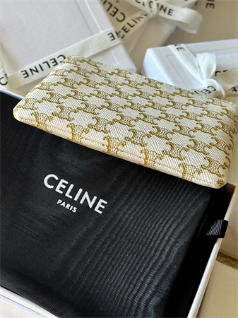Celine Coin Purse With Printing In TRIOMPHE Canvas