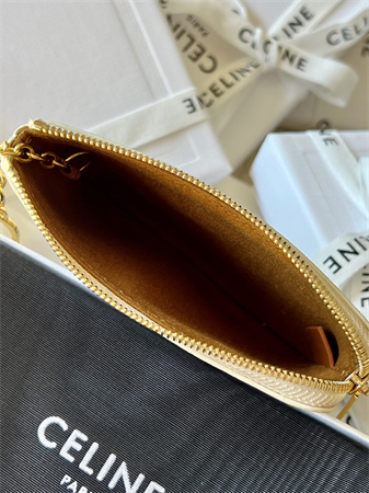 Celine Coin Purse With Printing In TRIOMPHE Canvas