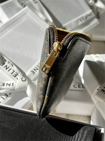 Celine Coin Purse With Printing In TRIOMPHE Canvas