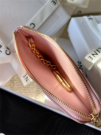 Celine Triomphe Coin Purse Smooth Calfskin Pink