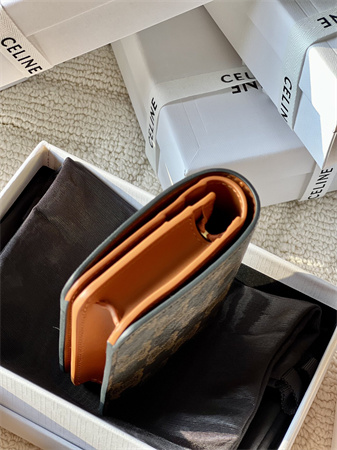 Celine TRIOMPHE COMPACT WALLET in TRIOMPHE Canvas