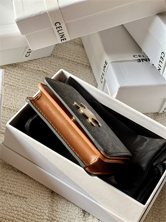 Celine TRIOMPHE COMPACT WALLET in TRIOMPHE Canvas