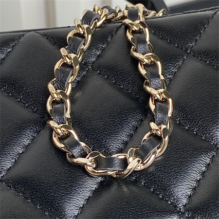 Chanel Trendy CC Vanity Case Lambskin Gold Tone Metal Black AP1472