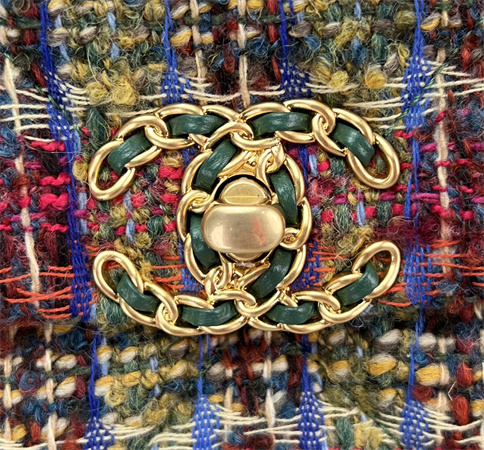 Chanel 19 Bag Tweed Gold Tone Multicolor AS1160