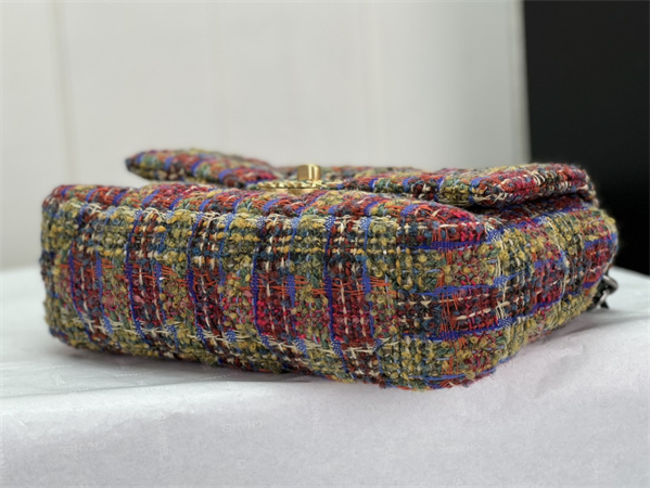 Chanel 19 Bag Tweed Gold Tone Multicolor AS1160