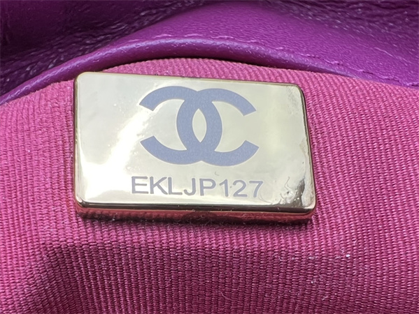 Chanel 19 Bag Tweed Gold Tone Fuchsia AS1160