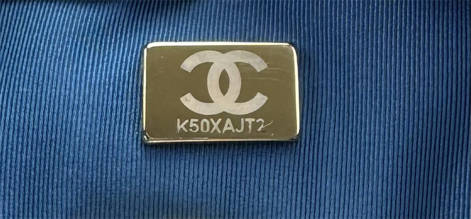 Large Chanel 19 Bag Denim Fabric Gold Tone AS1161