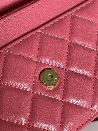 Chanel Wallet On Chain Grained Calfskin Gold Tone Metal Pink AP0250