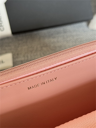 Chanel Wallet On Chain Grained Calfskin Gold Tone Metal Pink AP0250