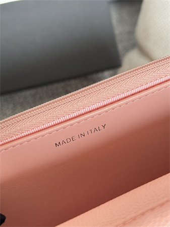 Chanel Wallet On Chain Grained Calfskin Silver Tone Metal Pink AP0250