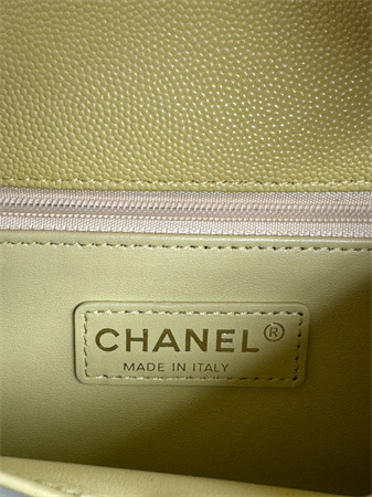 Chanel Small Coco Handle Bag Grained Calfskin Lt Gold Metal Yellow A92990