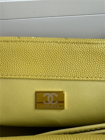 Chanel Small Coco Handle Bag Grained Calfskin Lt Gold Metal Yellow A92990