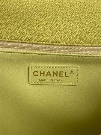 Chanel Large Coco Handle Bag Grained Calfskin Lt Gold Metal Yellow A92991