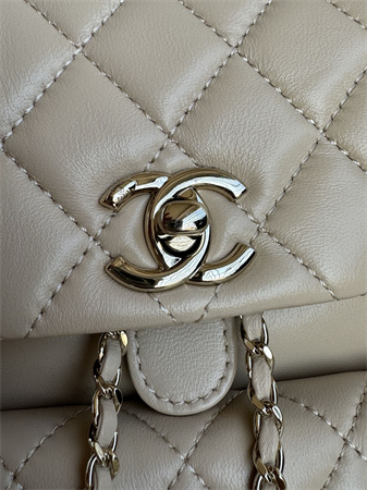 Chanel Duma Backpack Lambskin Gold Tone Metal Beige AS2908