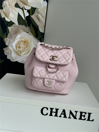 Chanel Duma Backpack Lambskin Gold Tone Metal Lt Pink AS2908
