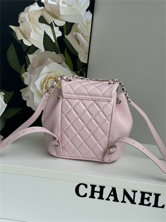 Chanel Duma Backpack Lambskin Gold Tone Metal Lt Pink AS2908
