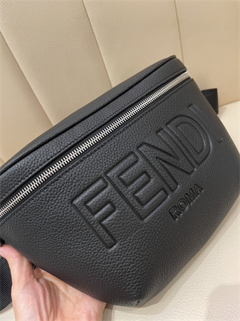 Fen.di Fendi Roma Belt Bag Black Leather