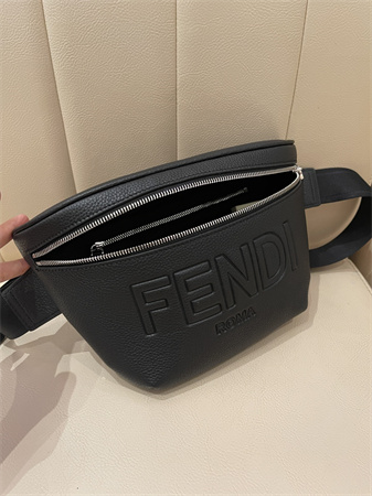 Fen.di Fendi Roma Belt Bag Black Leather