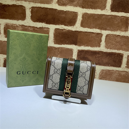 Gu.cci Jackie 1961 Card Case Wallet GG Supreme Canvas 645536