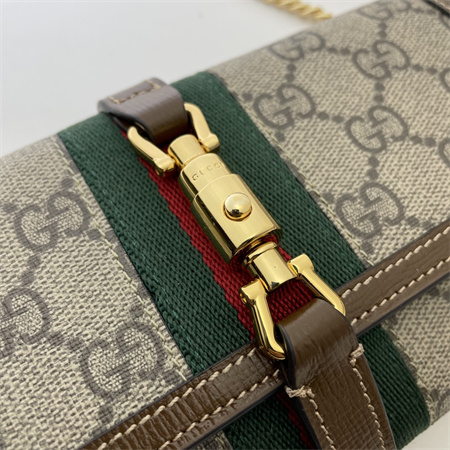 Gu.cci Jackie 1961 Chain Wallet GG Supreme Canvas 652681