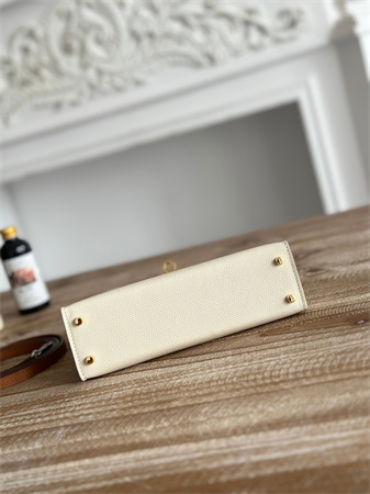 Hermes Kelly Mini II Bag Epsom Leather Craie/Mauve Pale/Gold  HS