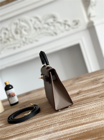 Hermes Kelly Mini II Bag Epsom Leather Etoupe/Ecorce/Black HS