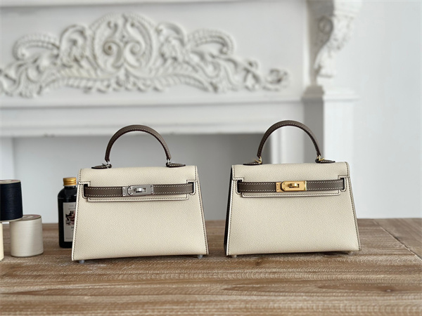 Hermes Kelly Mini II Bag Epsom Leather Craie/Etoupe HS