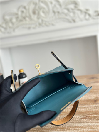 Hermes Kelly Mini II Bag Epsom Leather Denim Fonce/Ecorce/Sesame HS