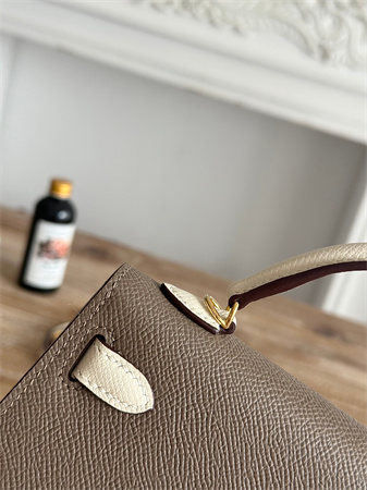 Hermes Kelly Mini II Bag Epsom Leather Etoupe/Craie HS