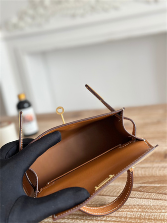 Hermes Kelly Mini II Bag Epsom Leather Trench/Gold HS