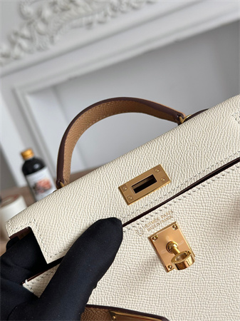 Hermes Kelly Mini II Bag Epsom Leather Craie/Chai HS