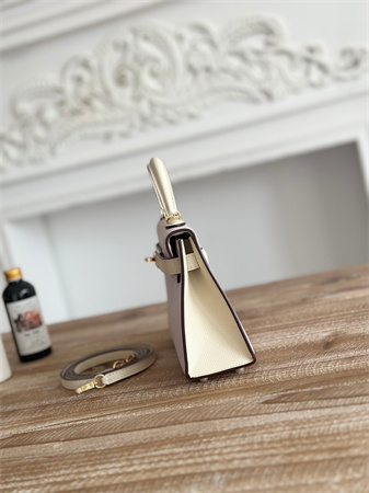 Hermes Kelly Mini II Bag Epsom Leather Mauve Pale/Craie HS