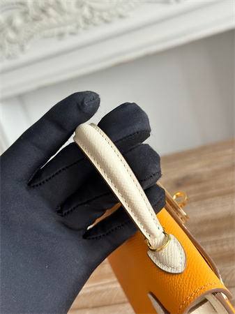 Hermes Kelly Mini II Bag Epsom Leather Jaune d’Or/Craie HS