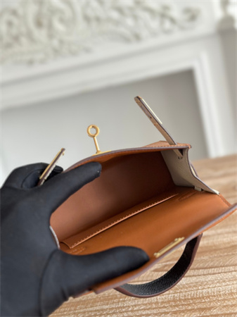 Hermes Kelly Mini II Bag Epsom Leather Gold/Craie/Black HS