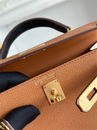 Hermes Kelly Mini II Bag Epsom Leather Gold/Craie/Black HS