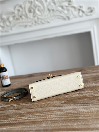 Hermes Kelly Mini II Bag Epsom Leather Craie/Gris Glacier HS