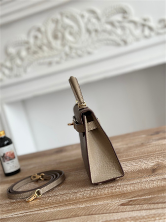 Hermes Kelly Mini II Bag Epsom Leather Etoupe/Gris Tourterelle HS