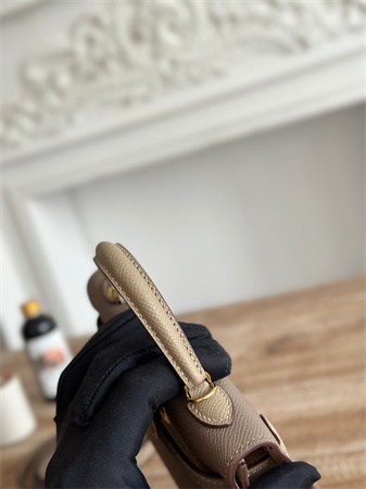 Hermes Kelly Mini II Bag Epsom Leather Etoupe/Gris Tourterelle HS