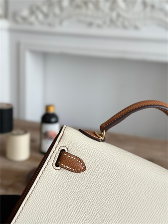 Hermes Kelly Mini II Bag Epsom Leather Craie/Gold HS