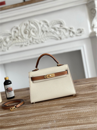 Hermes Kelly Mini II Bag Epsom Leather Craie/Gold HS