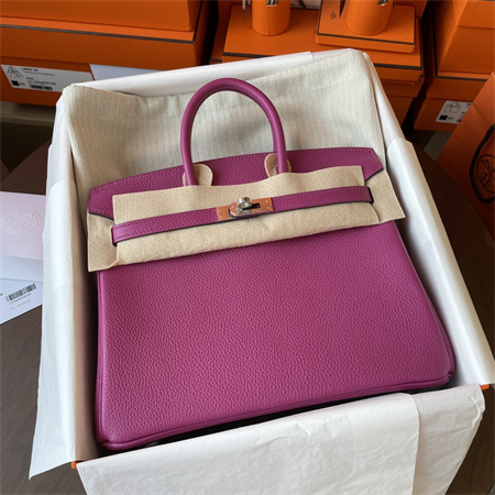 Bir.kin Bag TOGO Leather 25/30/35CM Gold/Silver Hardware In Rose Purple HS