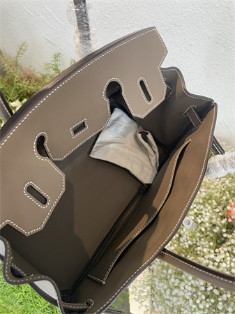 Bir.kin Shoulder Bag 29 Swift Leather Gold/Silver Tone Metal Etoupe Color HS