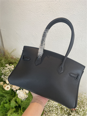 Bir.kin Shoulder Bag 29 Swift Leather Gold/Silver Tone Metal Black Color HS