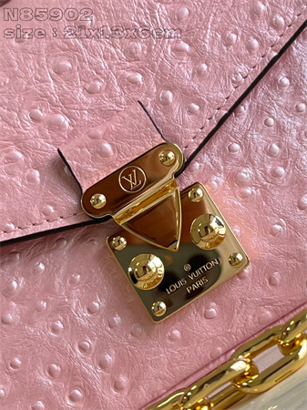 L.V POCHETTE M??TIS EAST WEST Ostrich Leather Pink N85902