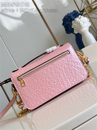 L.V POCHETTE M??TIS EAST WEST Ostrich Leather Pink N85902